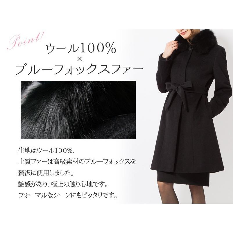 コート レディース ウール 100 冬 喪服 ブラックフォーマル ブルーフォックス ファー 大きいサイズ 冠婚葬祭 葬式 礼服 黒 女性 お通夜 防寒 卒業式 24 Elena 通販 Yahoo ショッピング