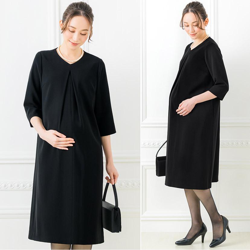 マタニティ 喪服 ワンピース 洗える ブラックフォーマル 授乳口付き マタニティ 喪服 ワンピース 洗える ブラックフォーマル 授乳口付き