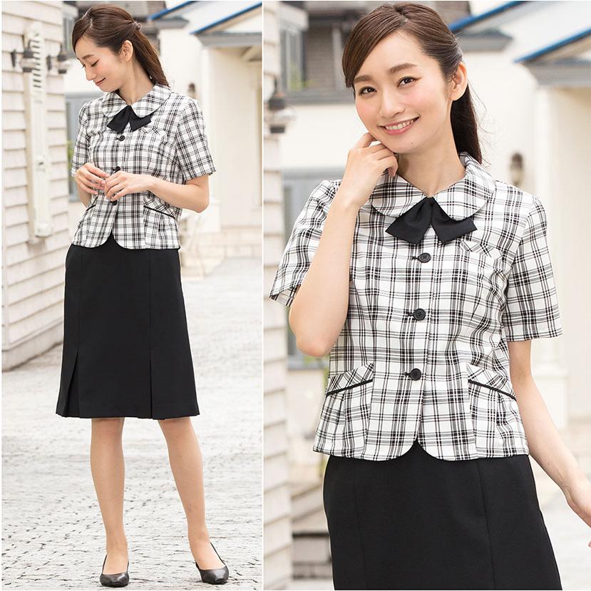 事務服 ブラウス オーバーブラウス 洗える 半袖 レディース 制服 単品  