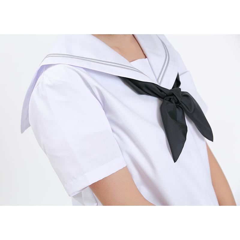 Tiara（ティアラ） セーラー服 半袖 夏用 女子 制服 白 グレー2本