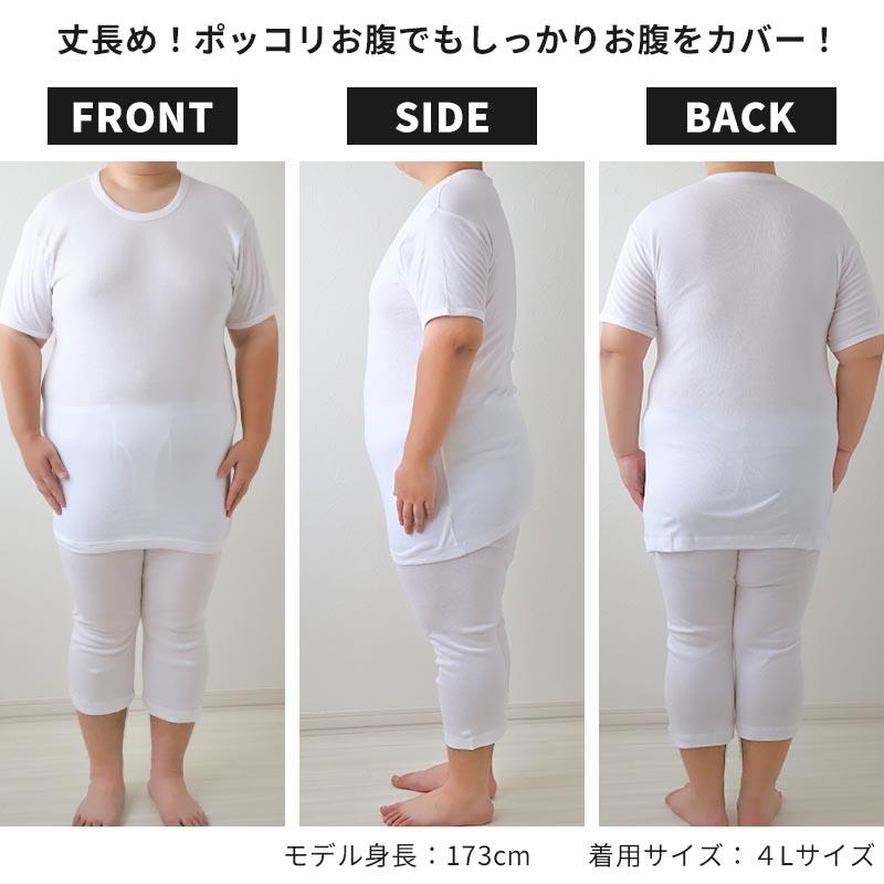 大きいサイズ 半袖 丸首 クルーネック メンズ 綿100 4枚セット 3L 4L