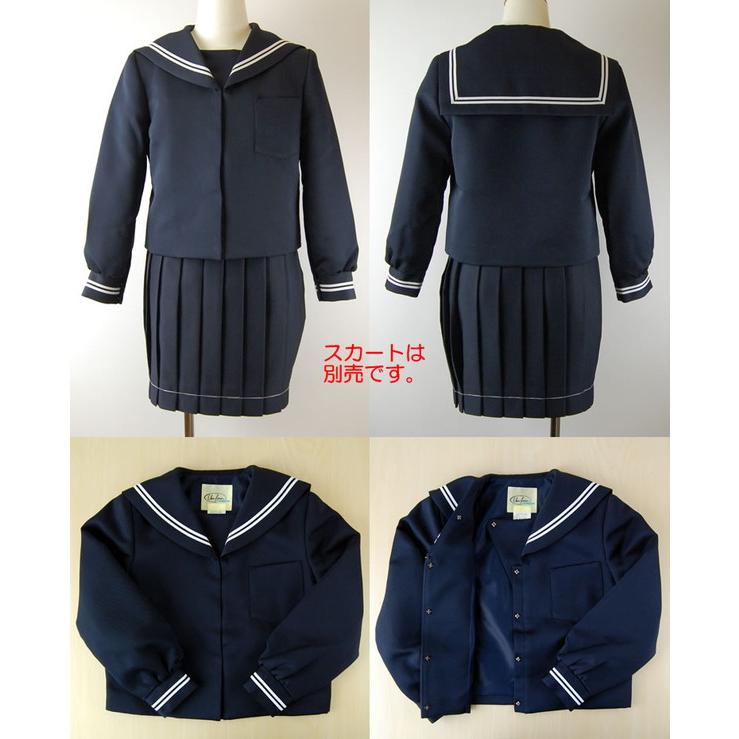トンボ学生服 女子小学生 カシドス織り 白2本ラインセーラー服 120cmA