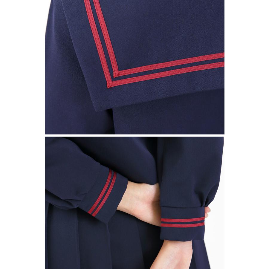 Tiara（ティアラ） 女子小学生 カシドス織り 赤2本ライン セーラー服