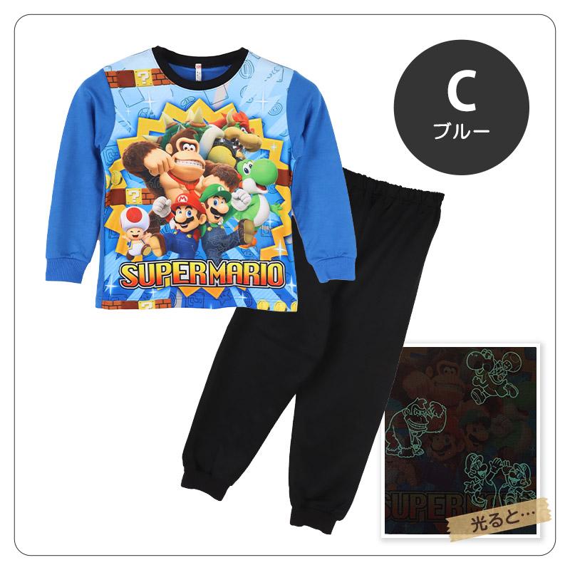 BANDAI 光るパジャマ マリオ パジャマ 男児 長袖 スーパーマリオ 秋 冬