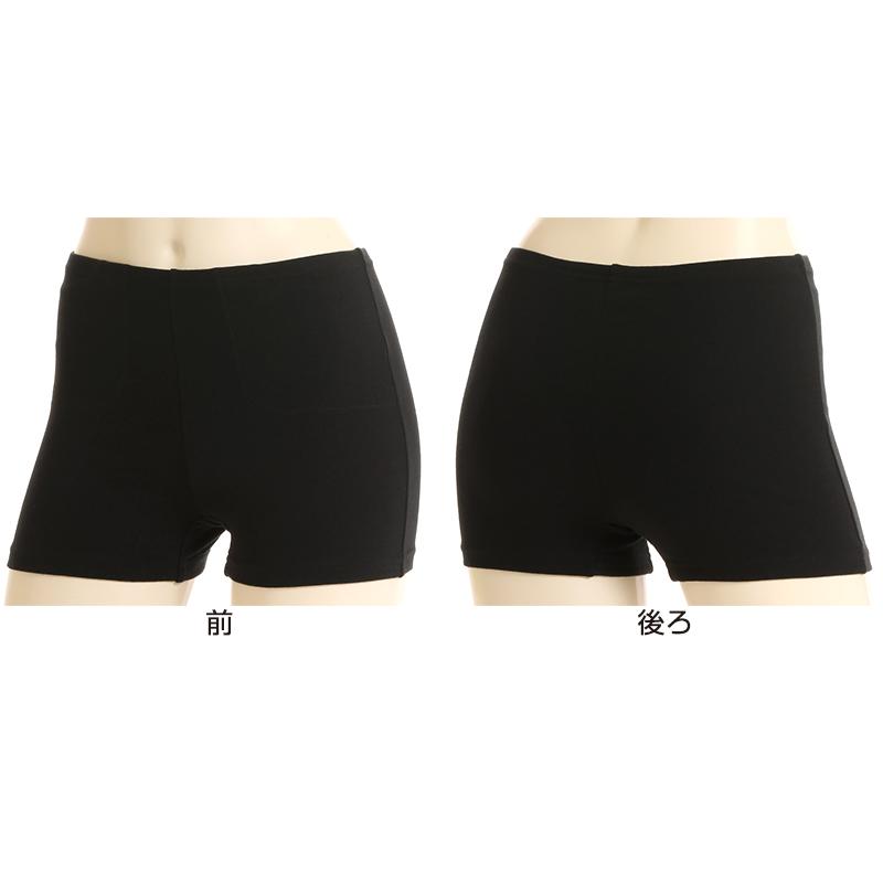 おまめ レーシーショーツ黒Mサイズ1点 スパッツ黒76サイズ1点 サニタリーレギンス 防水布付き 重ね履き用 1分丈 インナー
