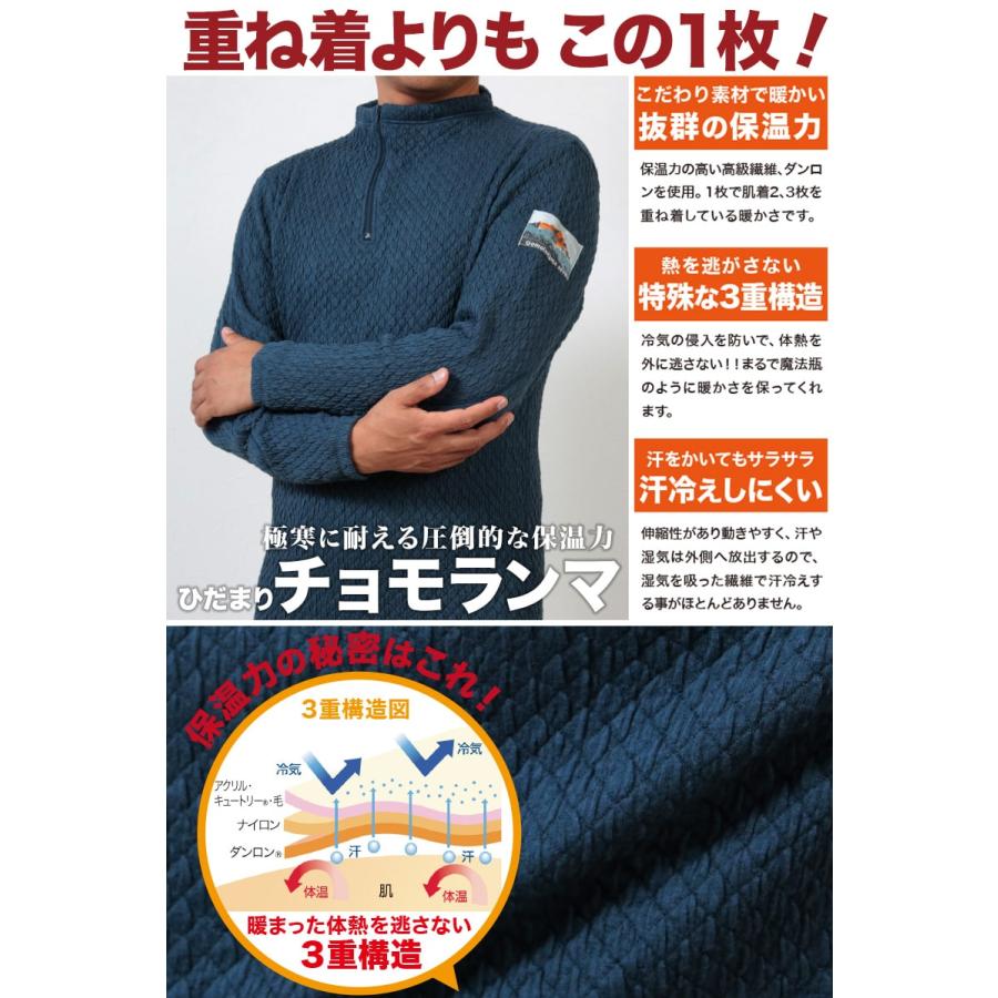 ひだまり チョモランマ 紳士かかとゴム付き 前開きタイツ M〜LL (保温力 透湿性 消臭抗菌 静電気抑制 動きやすい 防寒) (送料無料) (在庫限り)｜suteteko｜03