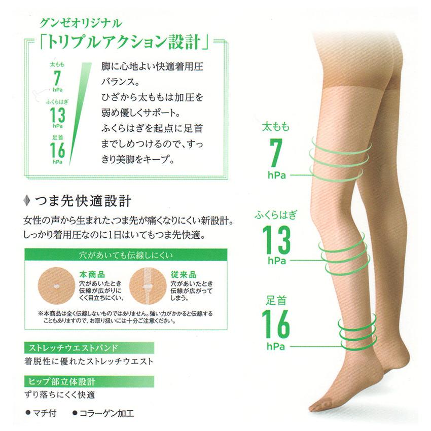 GUNZE（グンゼ） 【2足セット】BeautyShape 16hPaストッキング M-L・L