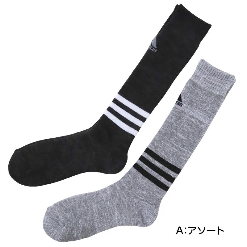 adidas（アディダス） 総パイル メンズ ハイソックス 2足組 24-26cm