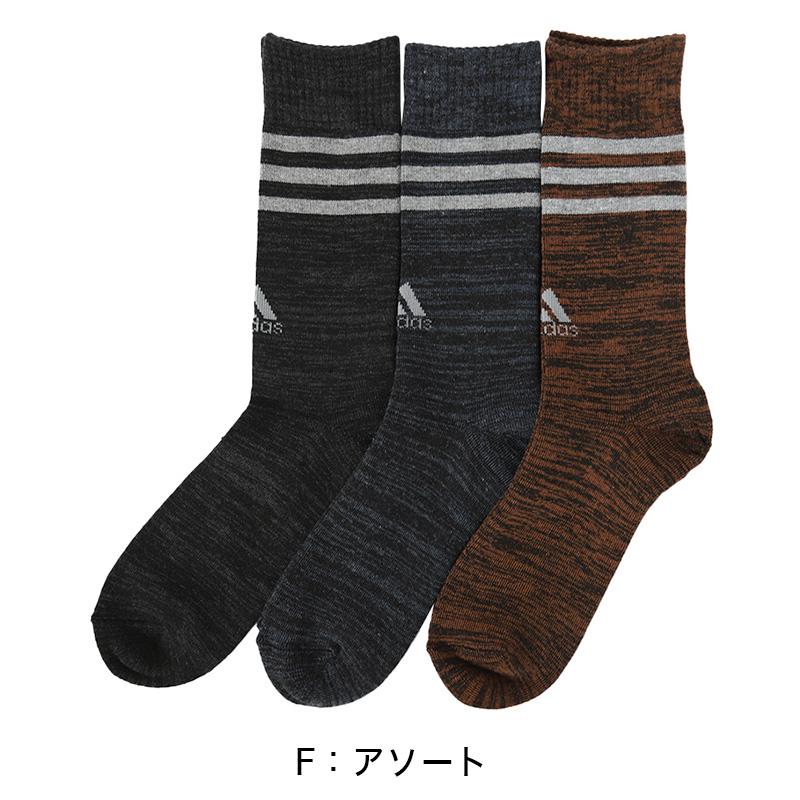 adidas（アディダス） メンズ 靴下 総パイル クルーソックス 3足組 24