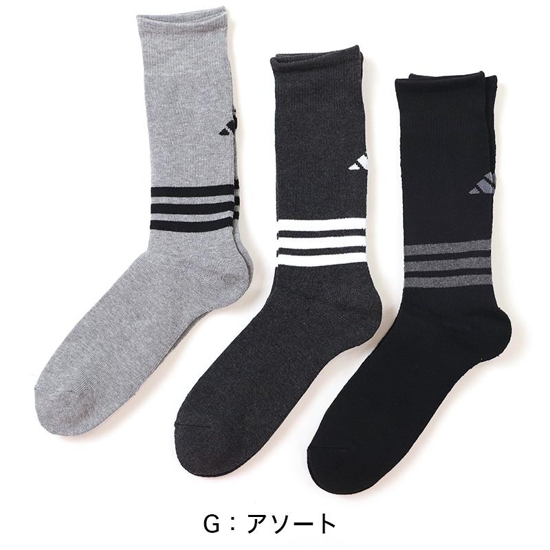 adidas（アディダス） メンズ 靴下 総パイル クルーソックス 3足組 24