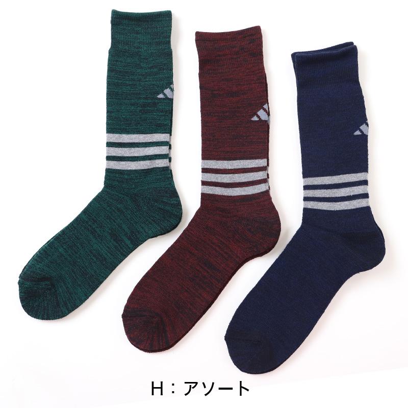 adidas（アディダス） メンズ 靴下 総パイル クルーソックス 3足組 24