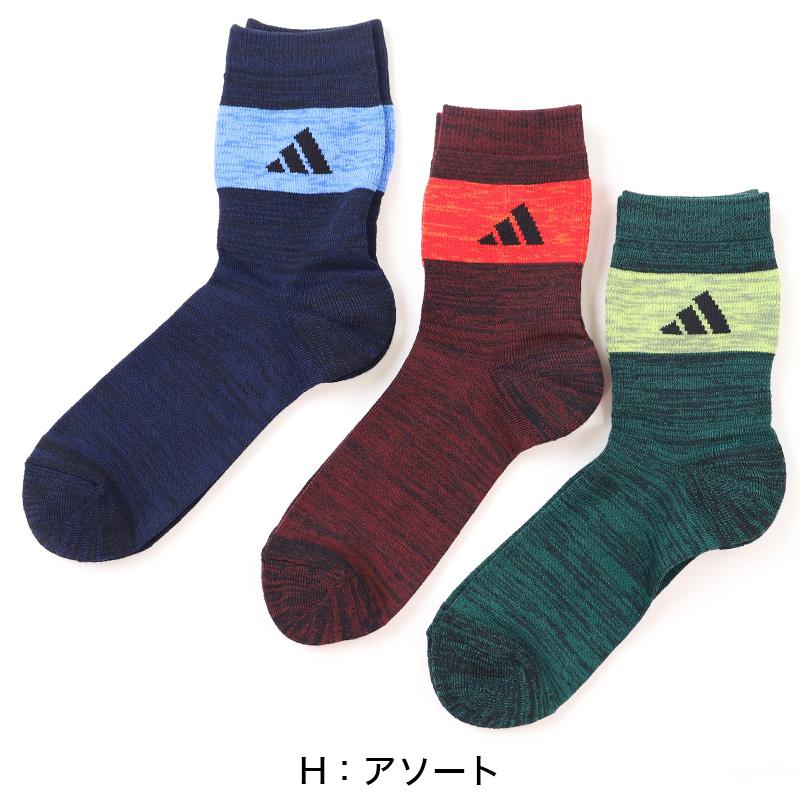 adidas（アディダス） メンズ 靴下 クルーソックス レッグ部パイル 3足