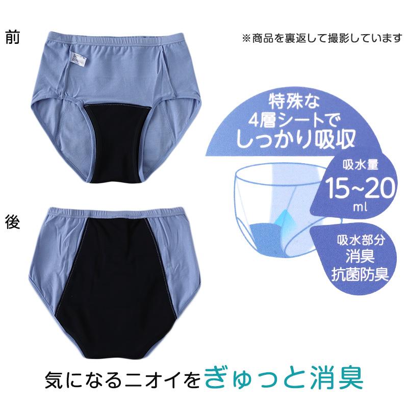 満足 福助 サニタリーショーツ 吸水 羽根つき 綿 生理用ショーツ