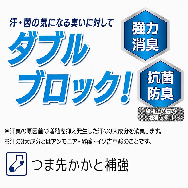 Fukuske（フクスケ） スクールソックス ショート丈 3足組 消臭 つま先