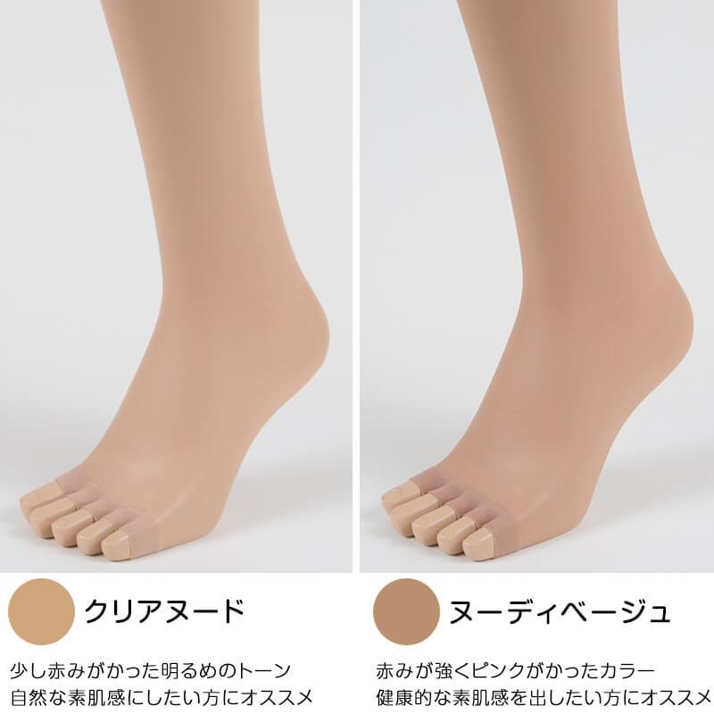 Fukuske（フクスケ） 福助 5本指ストッキング ひざ下 つま先なし 指