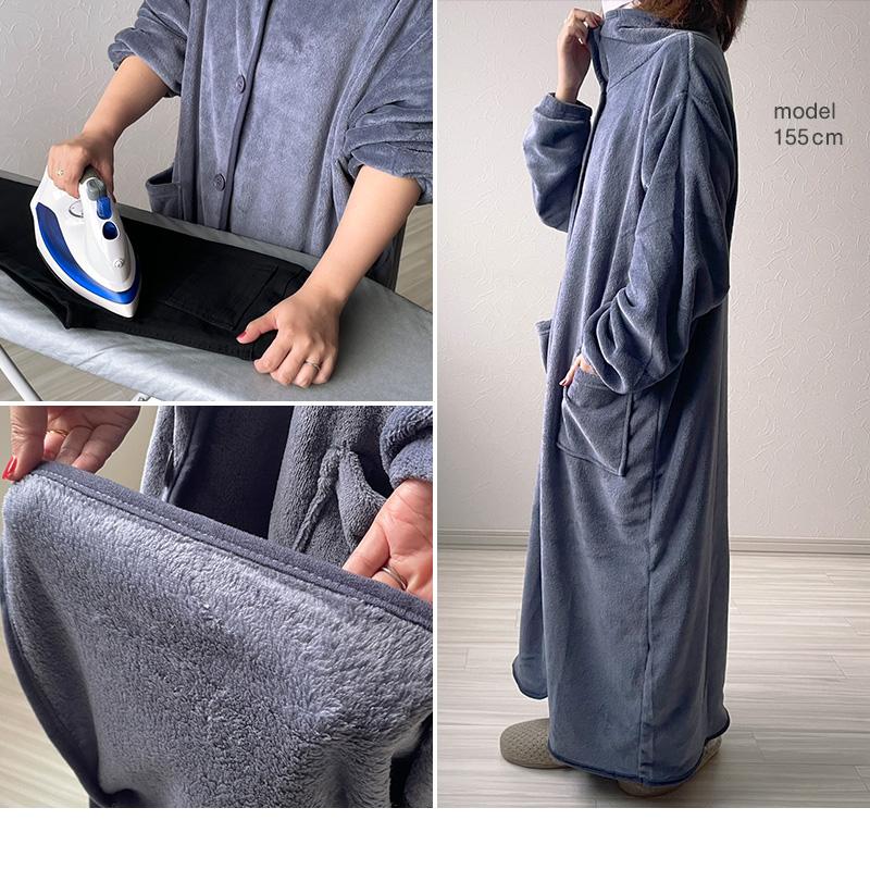 着る毛布 ロング丈 フリーサイズ (ガウン 羽織 上着 パジャマ 着る毛布 ロング丈 フリーサイズ (ガウン 羽織 上着 パジャマ