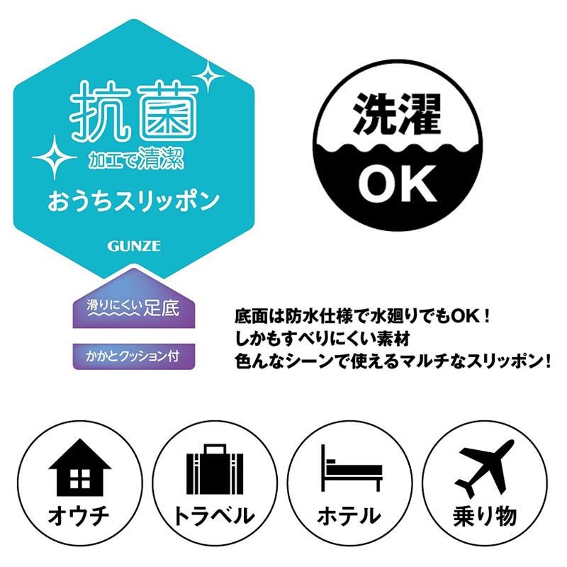 GUNZE グンゼ ルームシューズ レディース スリッパ スリッポン