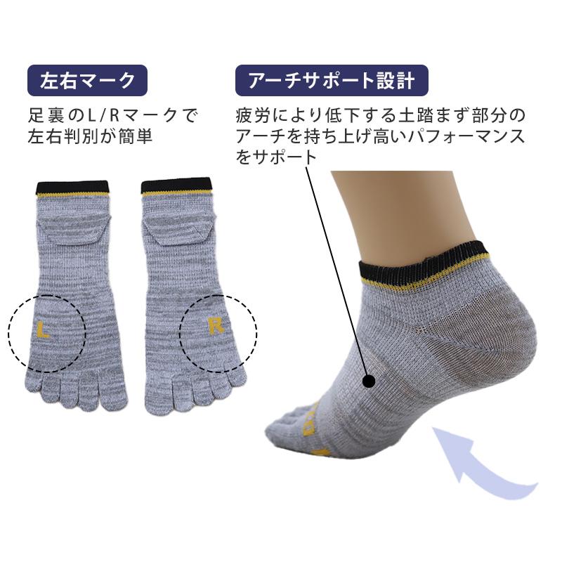 GUNZE（グンゼ） GTホーキンス 5本指スニーカー丈メッシュソックス3足