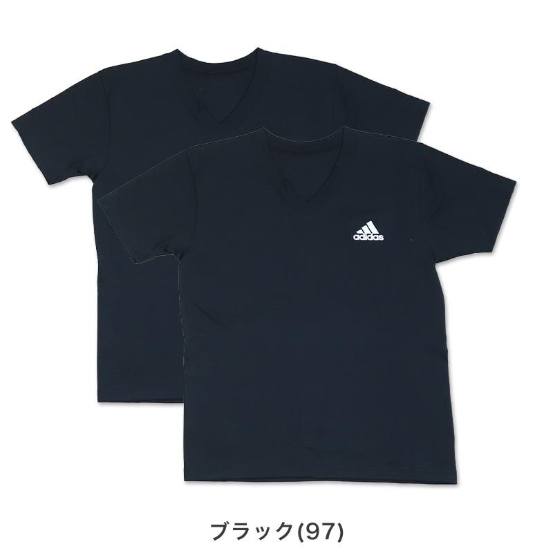 アディダス インナー 半袖 キッズ vネック tシャツ 子供 2枚組 140〜170cm 下着 男の子 肌着 シャツ 白 黒 子ども ボーイズ ジュニア adidas｜suteteko｜05