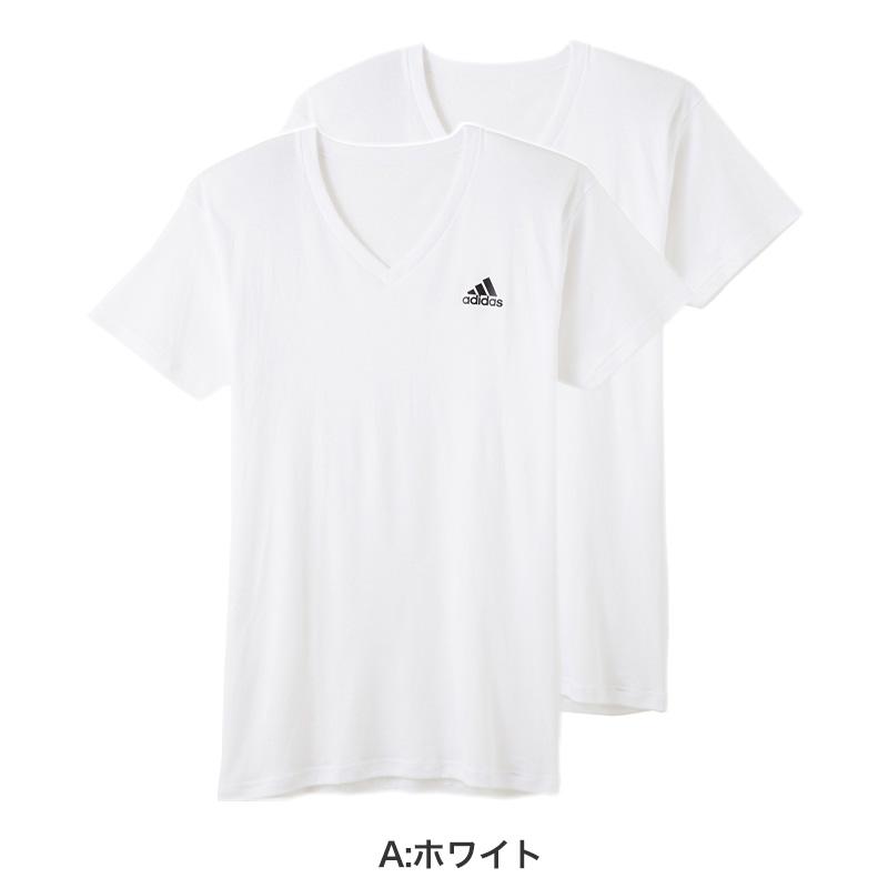 adidas（アディダス） tシャツ メンズ Vネック 半袖 インナー 2枚組 M