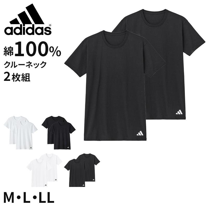 adidas アディダス 綿100 Tシャツ メンズ 2枚組 グンゼ M L LL adidas アディダス 綿100 Tシャツ メンズ 2枚組 グンゼ M L LL
