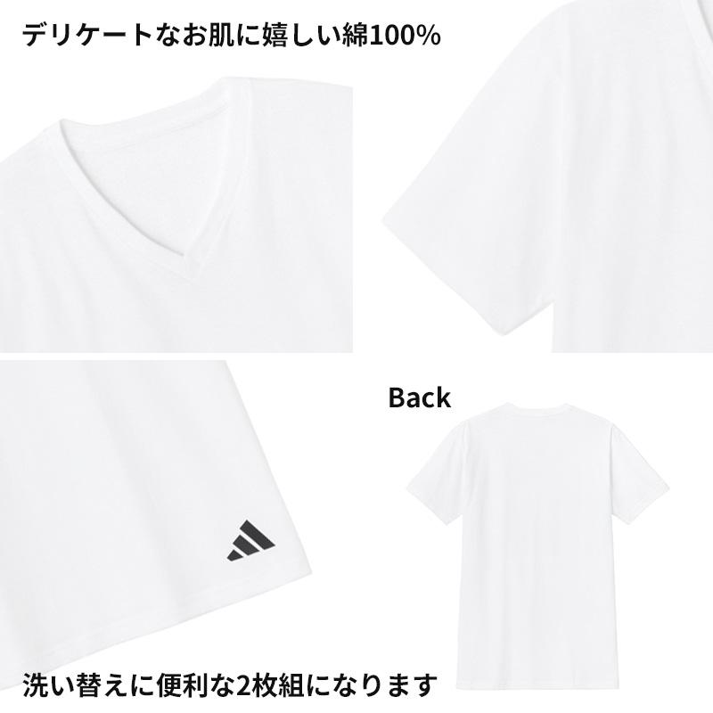 adidas（アディダス） v首 Tシャツ 綿100 メンズ 2枚組 グンゼ M L LL