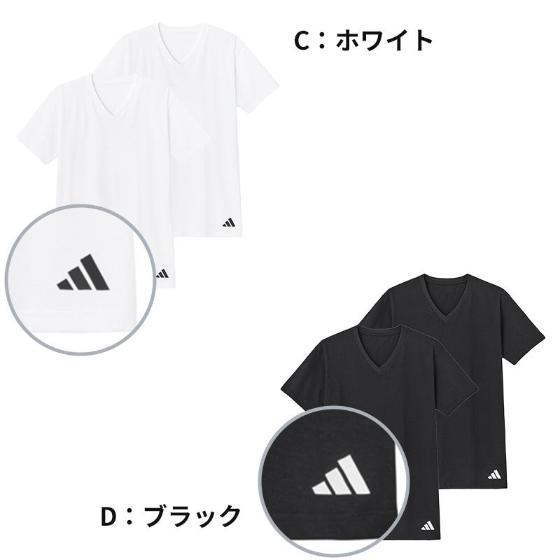 adidas（アディダス） v首 Tシャツ 綿100 メンズ 2枚組 グンゼ M L LL