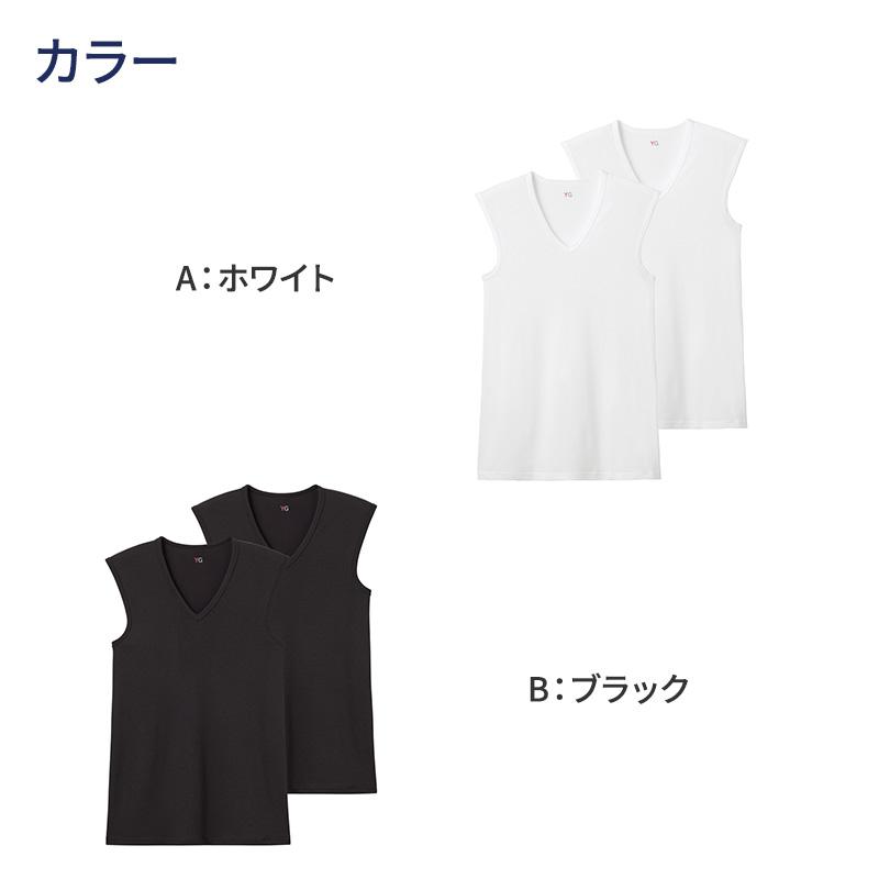 YG グンゼ ノースリーブ スリーブレス tシャツ メンズ vネック 鹿の子