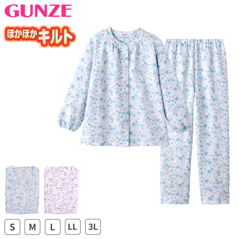 GUNZE（グンゼ） パジャマ レディース 長袖 綿 キルト 秋冬 上下セット