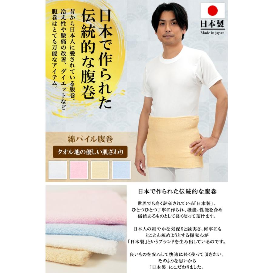 腹巻 男女兼用 綿 パイル腹巻 二重タイプ M〜LL (メンズ 男性 紳士