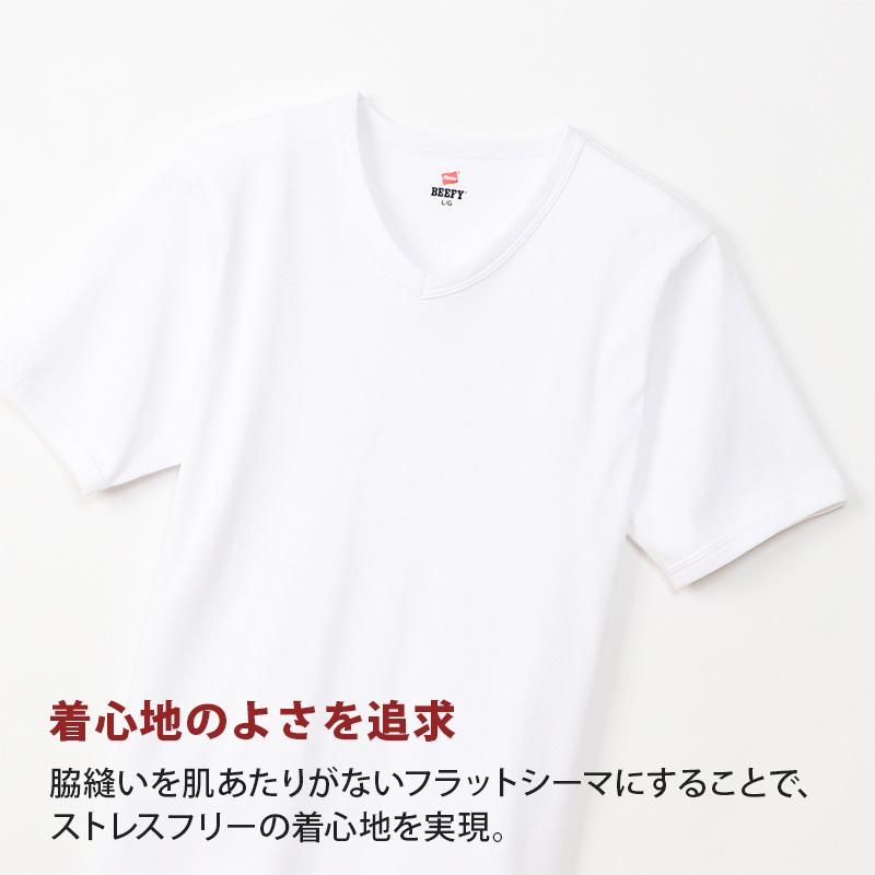 Hanes（ヘインズ） BEEFY-T ビーフィー リブVネックTシャツ S〜XL