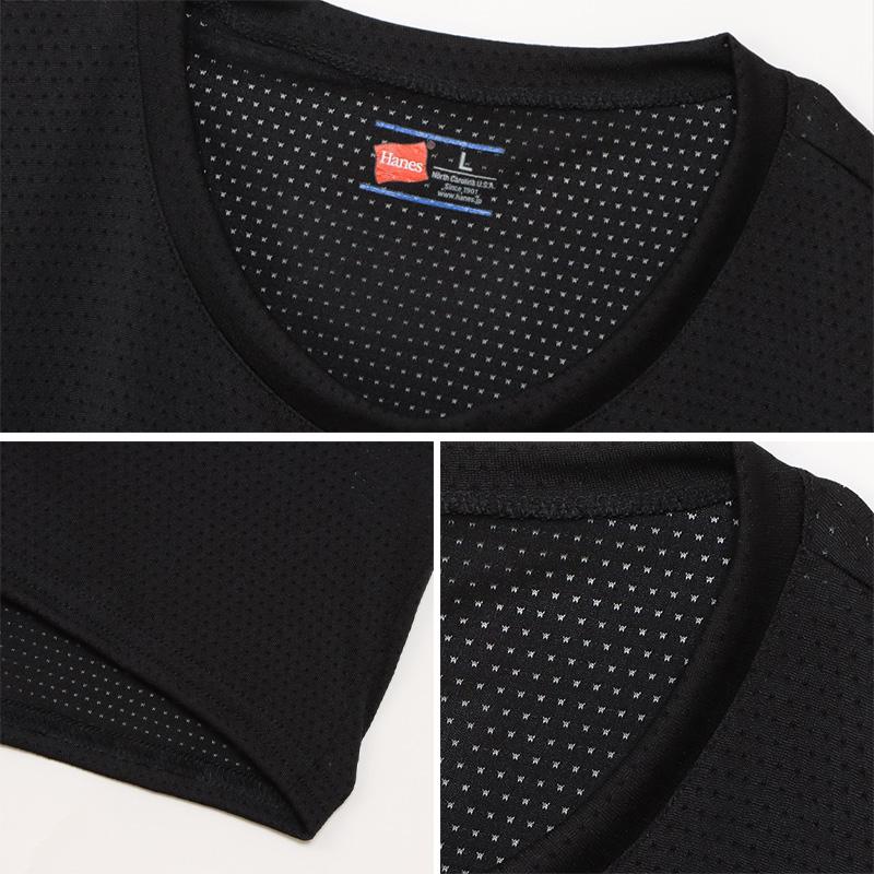 Hanes（ヘインズ） クルーネック Tシャツ メッシュ 2枚組 M〜LL Hanes