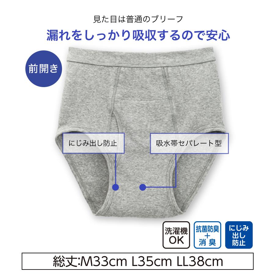 Suteteko 紳士 40cc対応 安心快適ブリーフ 前あき 2枚組 M〜LL (中失禁