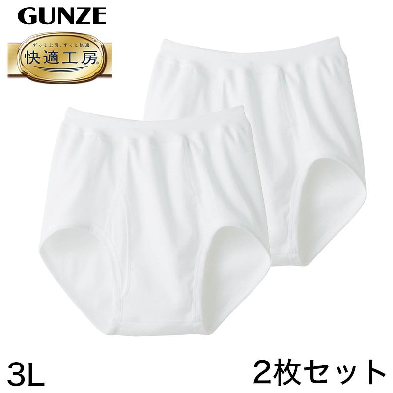 快適工房 グンゼ 紳士 前開きブリーフ 2枚セット 3L (メンズ GUNZE 綿