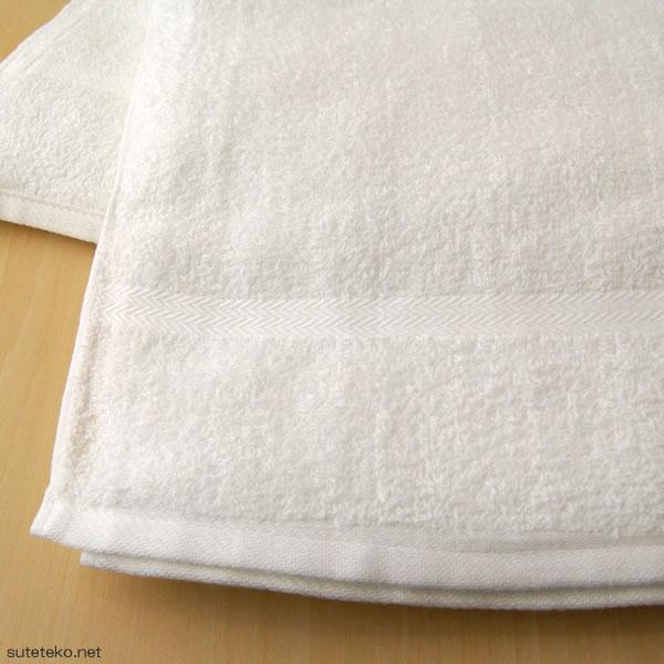 200匁 標準的な厚さ フェイスタオル 12枚組(34cm×85cm) (綿100% 白