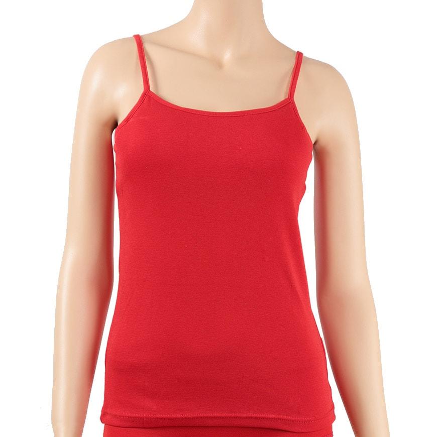 赤下着 レディース カップ付き キャミソール M L LL 肌着 インナー