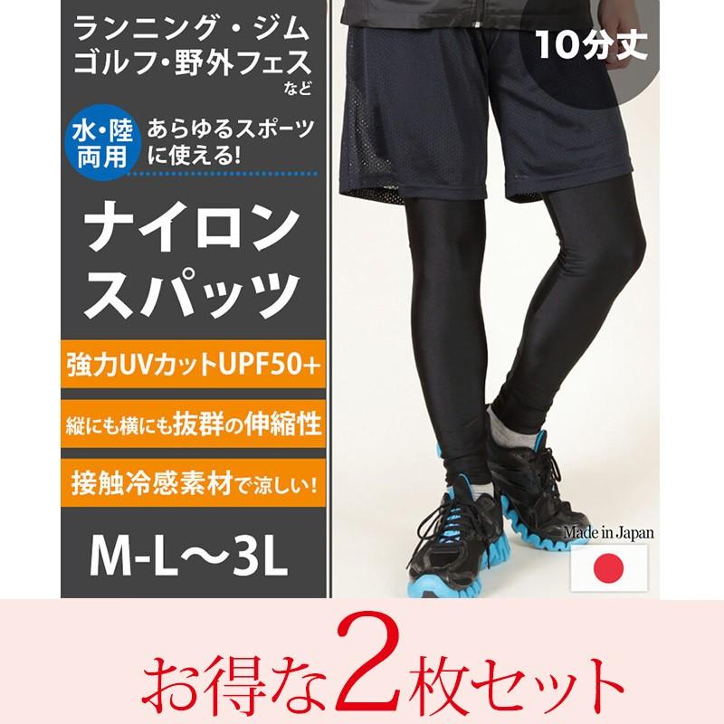 ラッシュガード レギンス メンズ 2枚セット M L 3l スポーツ スパッツ 10分丈 インナー 黒 Uvカット スイムレギンス すててこねっと 通販 Paypayモール