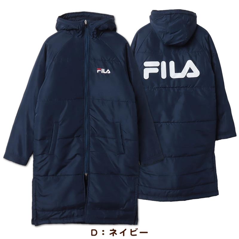 FILA ベンチコート ネイビー/レッド FILA（フィラ） ベンチコート キッズ ジュニア 裏ボア 裏起毛 130