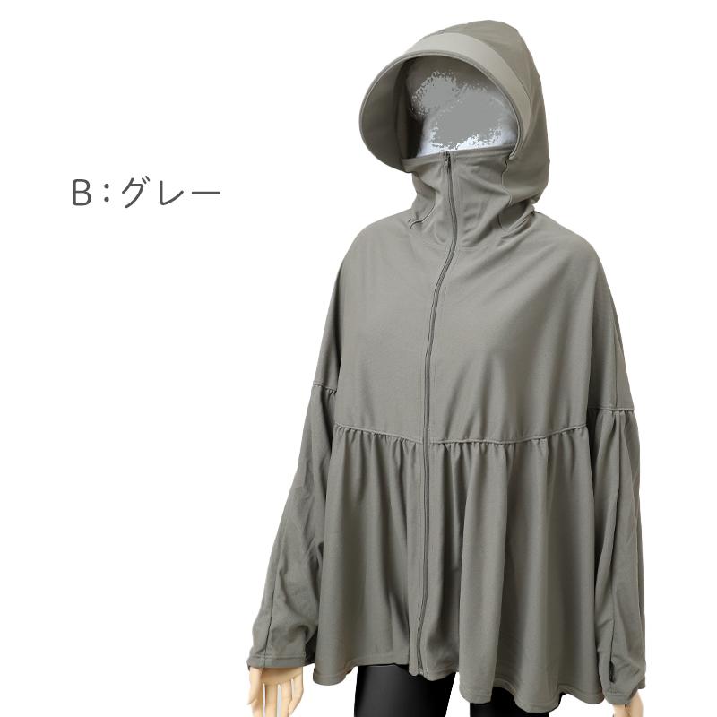 助野（SUKENO） UVポンチョ レディース 自転車 日よけ UVカット 水陸
