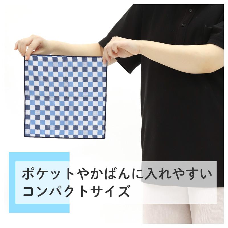 リバーシブルガーゼハンカチ 日本製 綿100 ガーゼハンカチ 6重ガーゼ