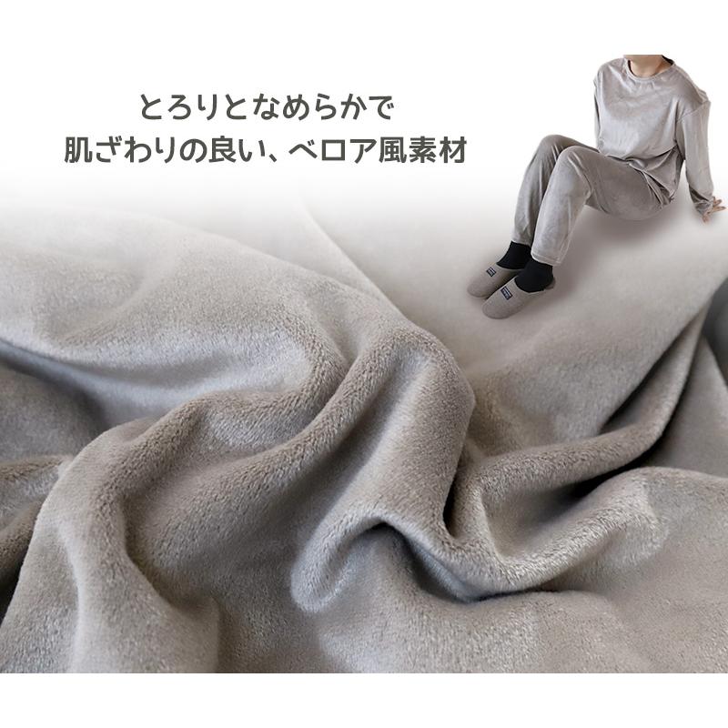 レディース パジャマ ベロア風 ルームウェア 秋冬 ゆったり 上下セット
