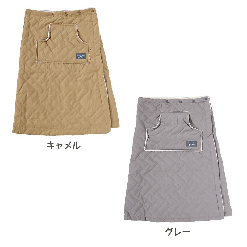 巻きスカート 裏起毛 防寒 撥水 あったか キルティング 巻スカート 冬