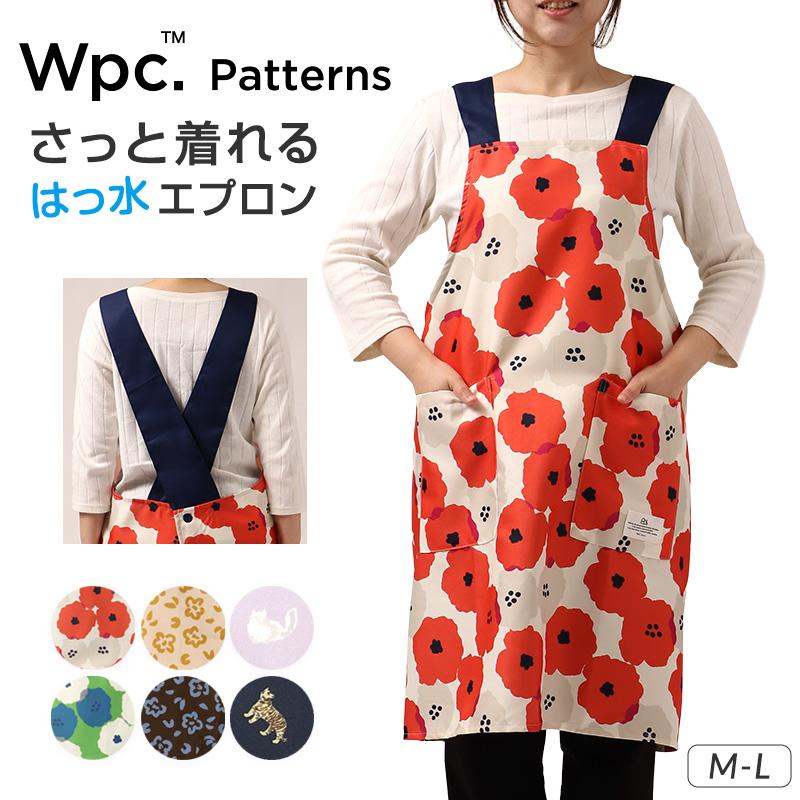 Wpc patterns エプロン レディース はっ水 フリークロス M-L かぶるだけ おしゃれ 撥水 ポケット付き キッチンエプロン かわいい 柄 家事（Yahoo!・すててこねっと ヤフー店）