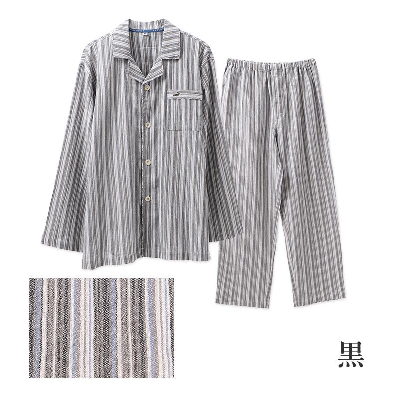 パジャマ メンズ 長袖 綿楊柳 綿100 前開き クレープ M L LL 揚柳 夏