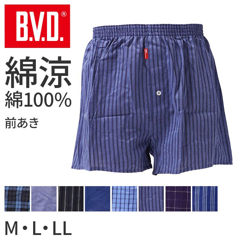 B.V.D BVD トランクス bvd メンズ パンツ 綿100 前あき M L LL B.V.D.
