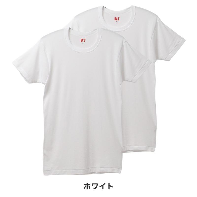 B.V.D メンズ インナー 半袖 Tシャツ 接触冷感 吸水速乾 丸首 クルー