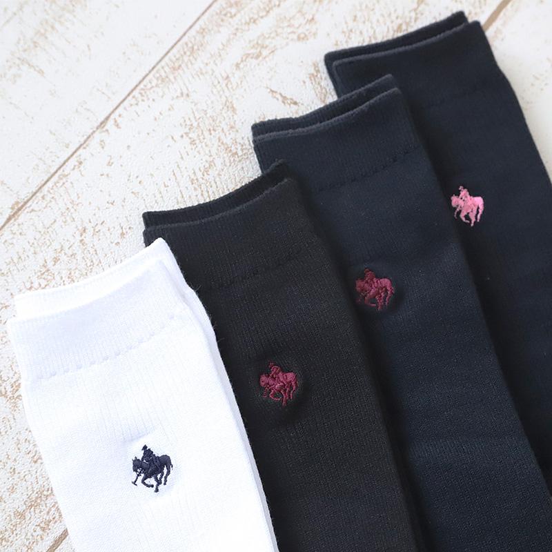 GUNZE（グンゼ） POLO ハイソックス レディース ワンポイント 刺繍