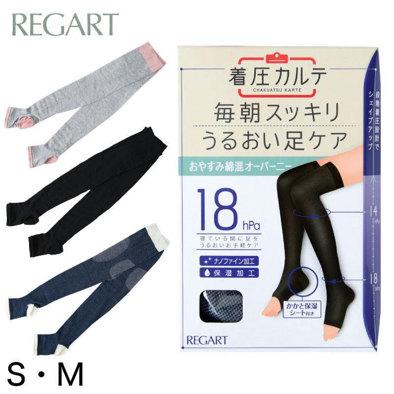 おやすみ 靴下 着圧ソックス 綿混 オーバーニー ソックス かかとケア S