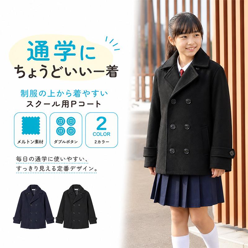 SchooLog（スクログ） キッズ ピーコート 小学生 スクールコート 軽い