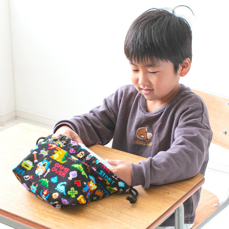 SchooLog（スクログ） ランチ巾着 お弁当袋 給食袋 巾着 子供 18.5cm